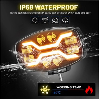 LED фар универсален с габарит, мигач, къси и дълги светлини